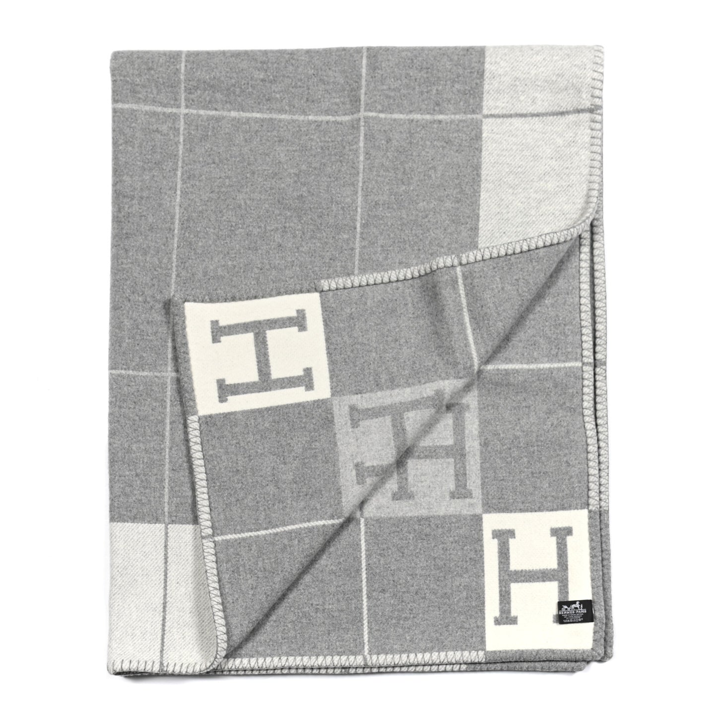 Wool Cashmere Avalon III Blanket Ecru Gris Clair