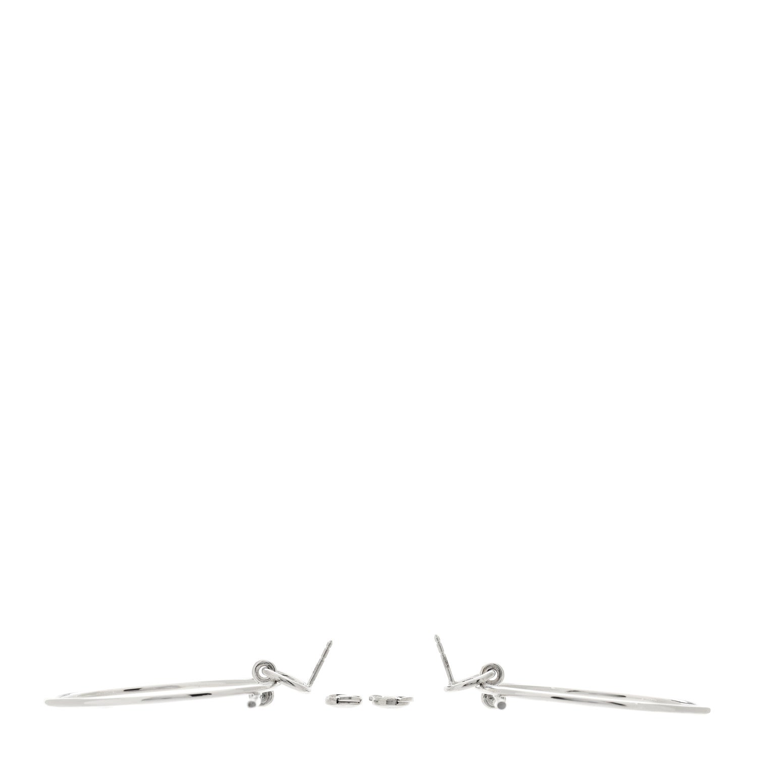 Hermes Sterling Silver MM Loop Earrings 3 of 6