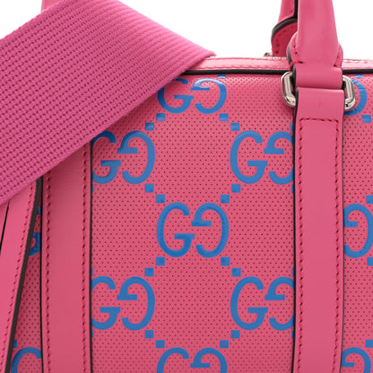 Gucci Calfskin GG Tennis Bi-Color Embossed Mini Duffle Bag Modern Fucsia Modern Blue 8 of 10