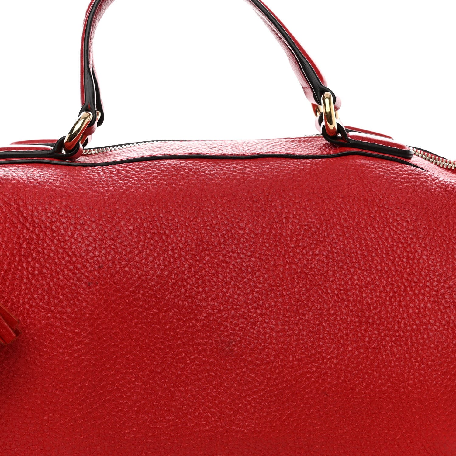 Gucci Pebbled Calfskin Medium Soho Boston Red 9 of 15