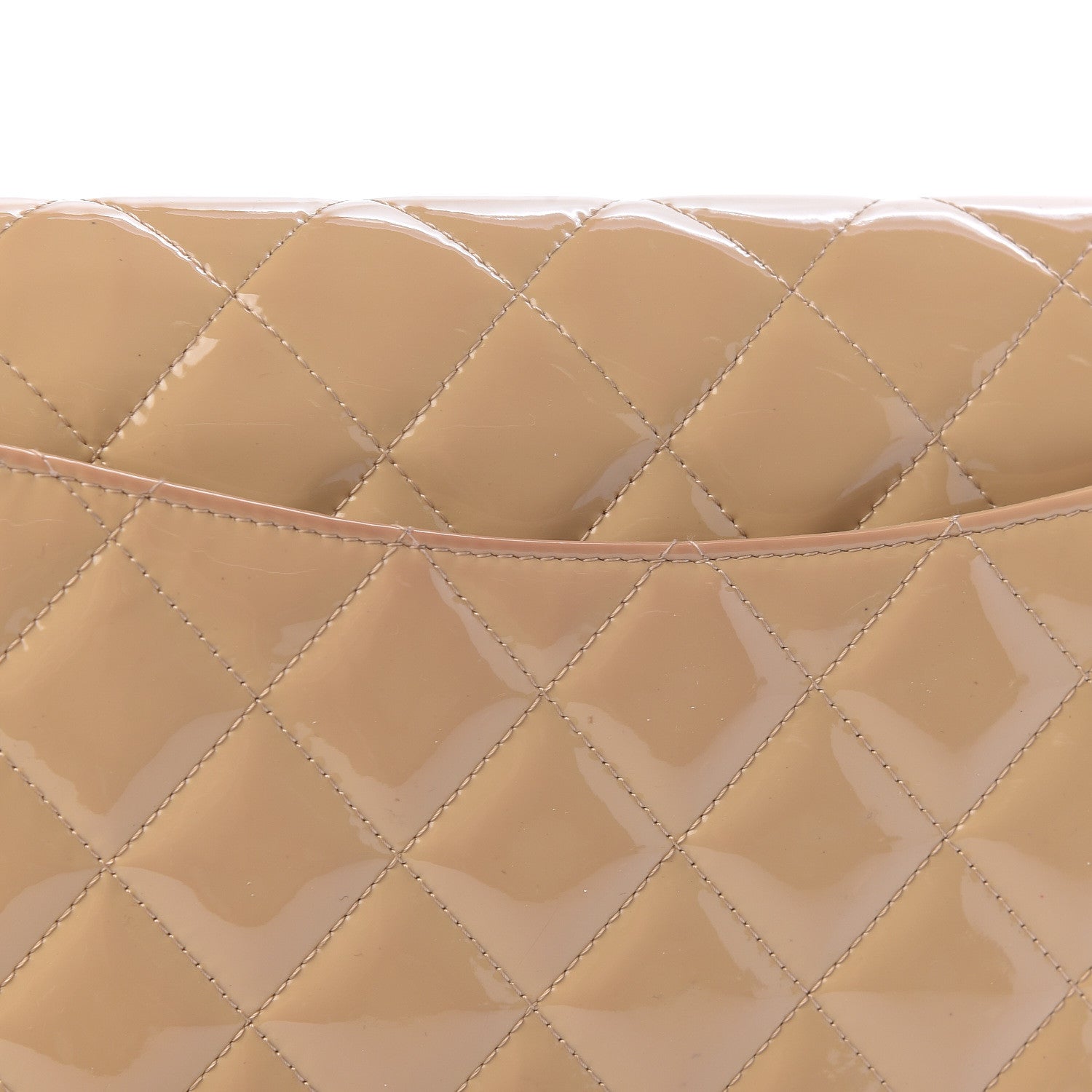 Chanel Patent Quilted Clutch with Chain Flap Beige 14 of 14