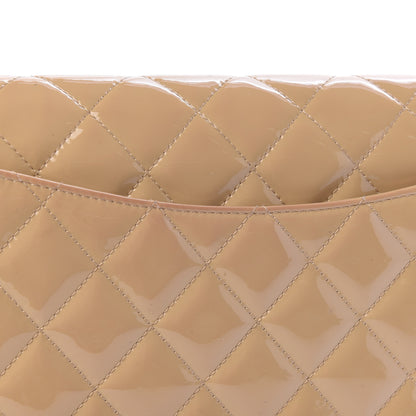 Chanel Patent Quilted Clutch with Chain Flap Beige 14 of 14