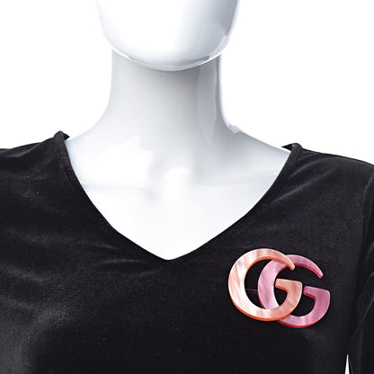 Gucci Resin Double G Brooch Pink 2 of 5