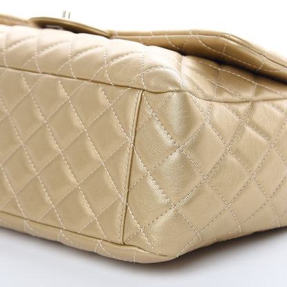 Chanel Metallic Calfskin Quilted Small XXL Travel Flap Bag Gold 8 of 9