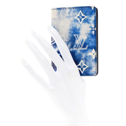 Louis Vuitton Cowhide Monogram Bandana Pocket Organizer Blue 2 of 6