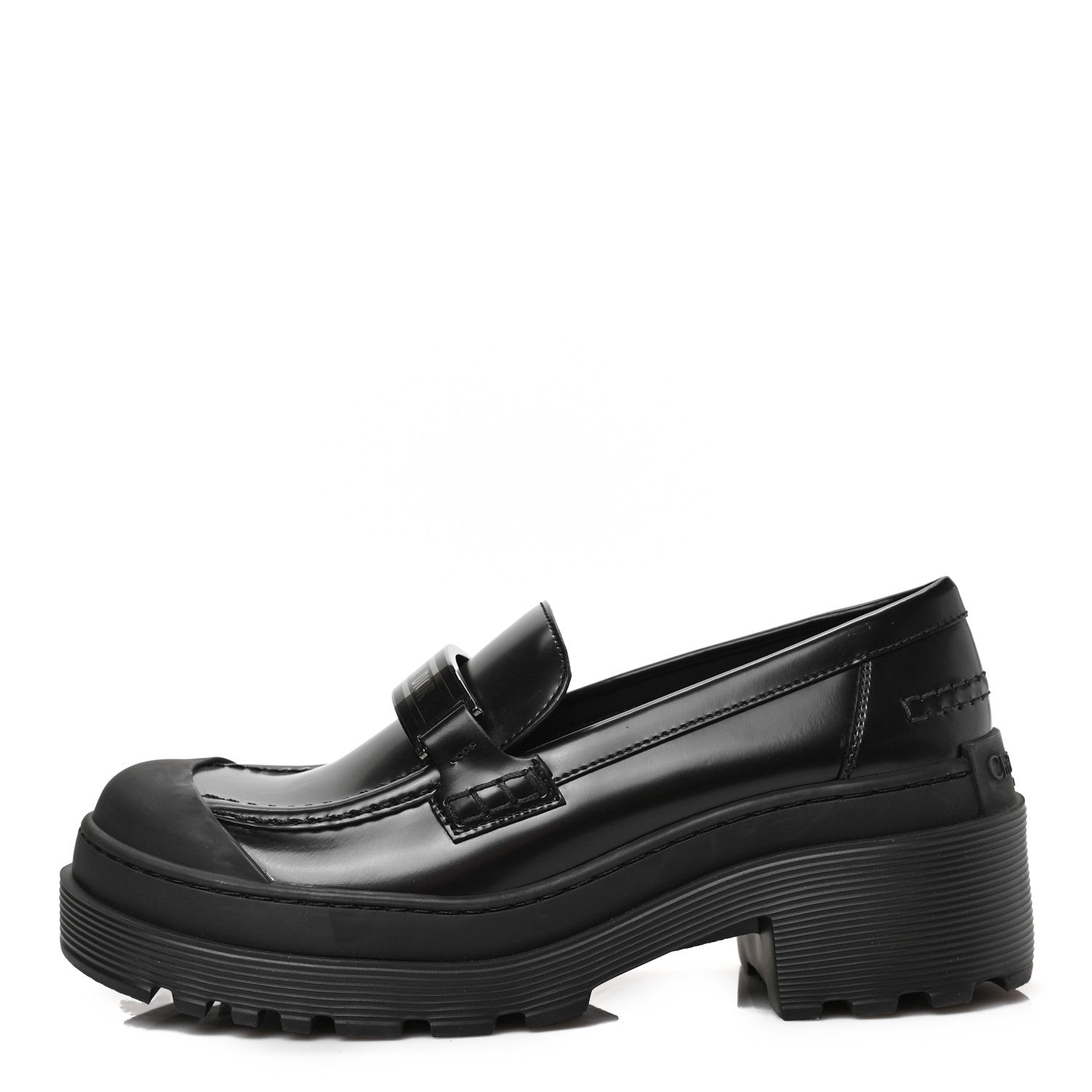 Christian Dior Brushed Calfskin Dior Code Lug Sole Platform 35mm Loafers 36 Black 1 of 8