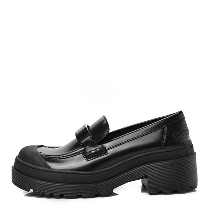 Christian Dior Brushed Calfskin Dior Code Lug Sole Platform 35mm Loafers 36 Black 1 of 8