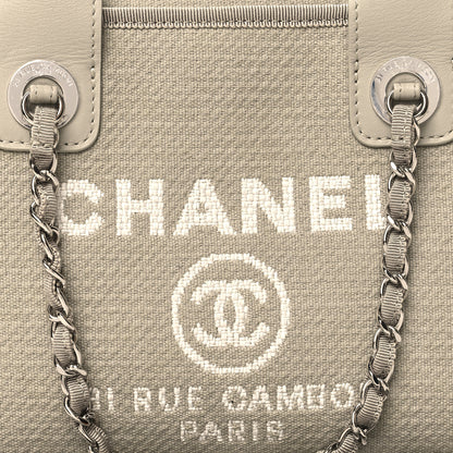 Chanel Canvas Deauville Small Bowling Bag Grey 8 of 10