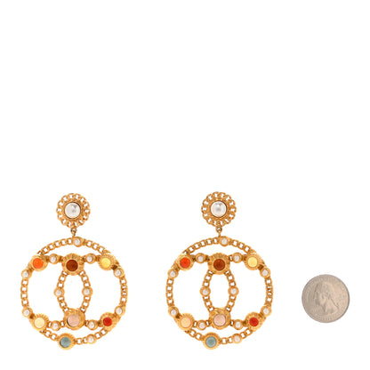 Chanel Pearl Gripoix CC Chain Drop Earrings Gold 2 of 4