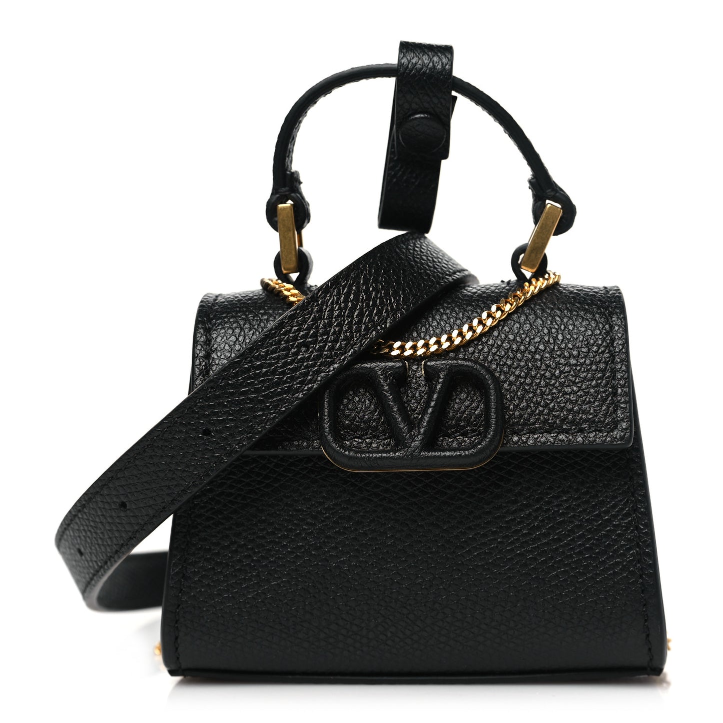 Grainy Calfskin Mini VLogo Belt Bag  85 34 Black