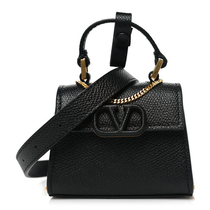 Valentino Garavani Grainy Calfskin Mini VLogo Belt Bag  85 34 Black 1 of 9