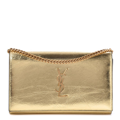 Saint Laurent Metallic Calfskin Monogram Chain Wallet Gold Black 1 of 10