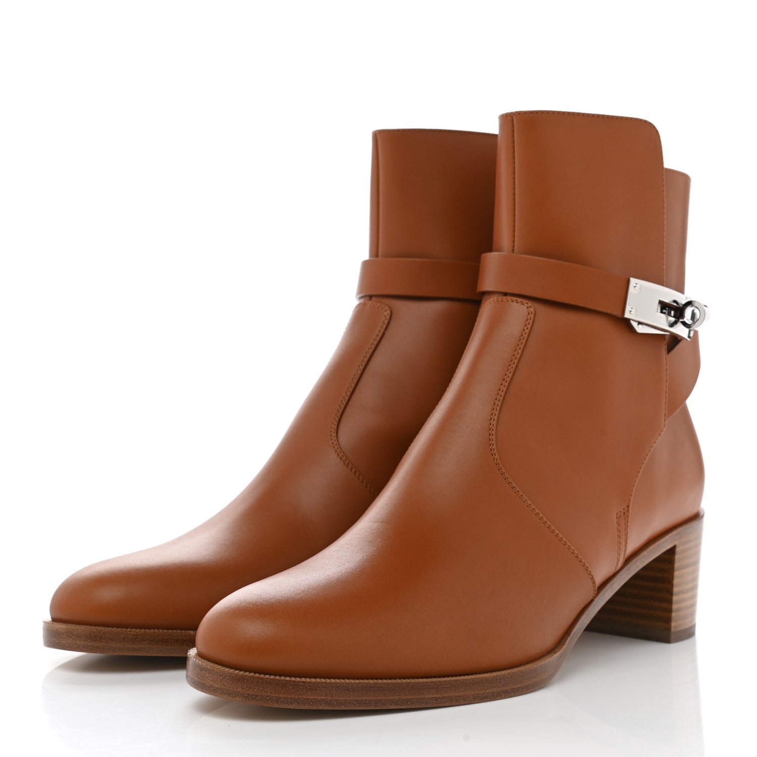 Hermes Calfskin Frenchie 50 Ankle Boots 39 Naturel 3 of 9
