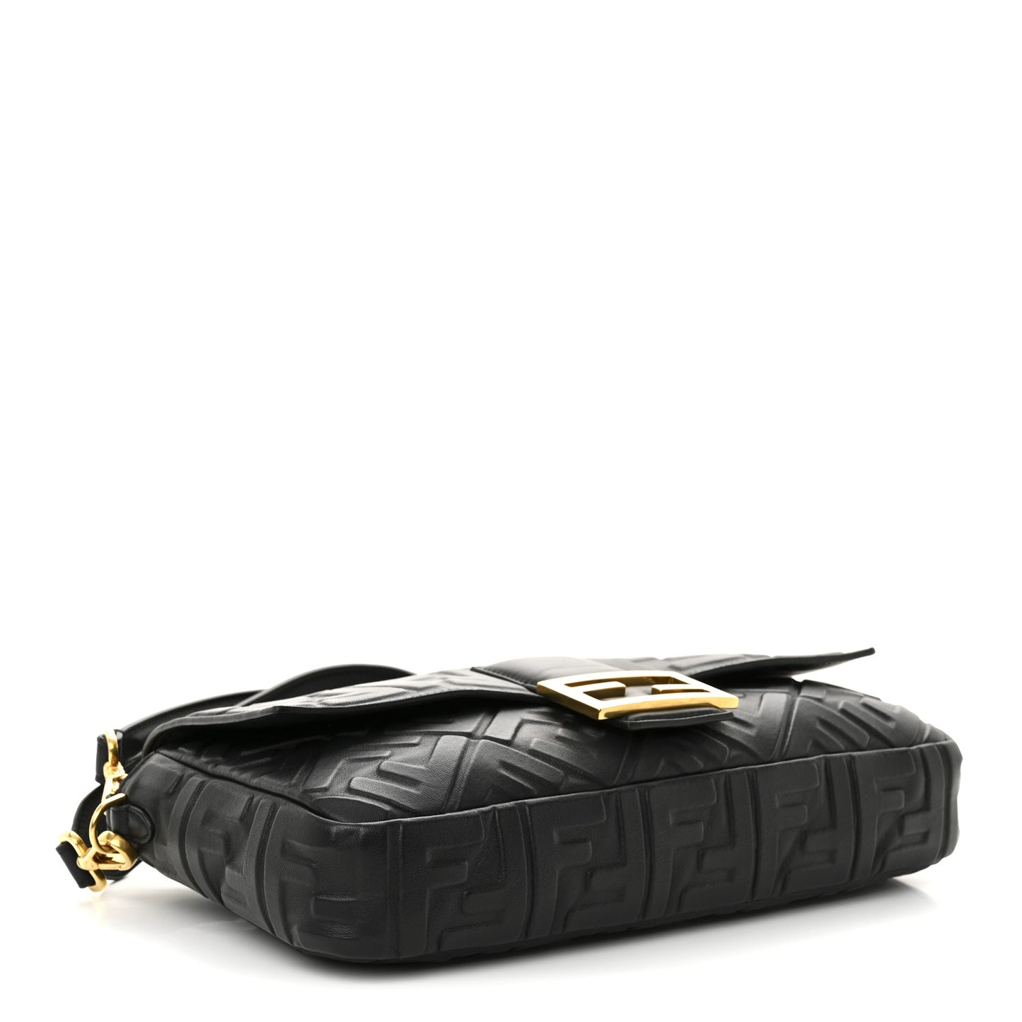 Nappa FF 1974 Embossed Large Baguette Black