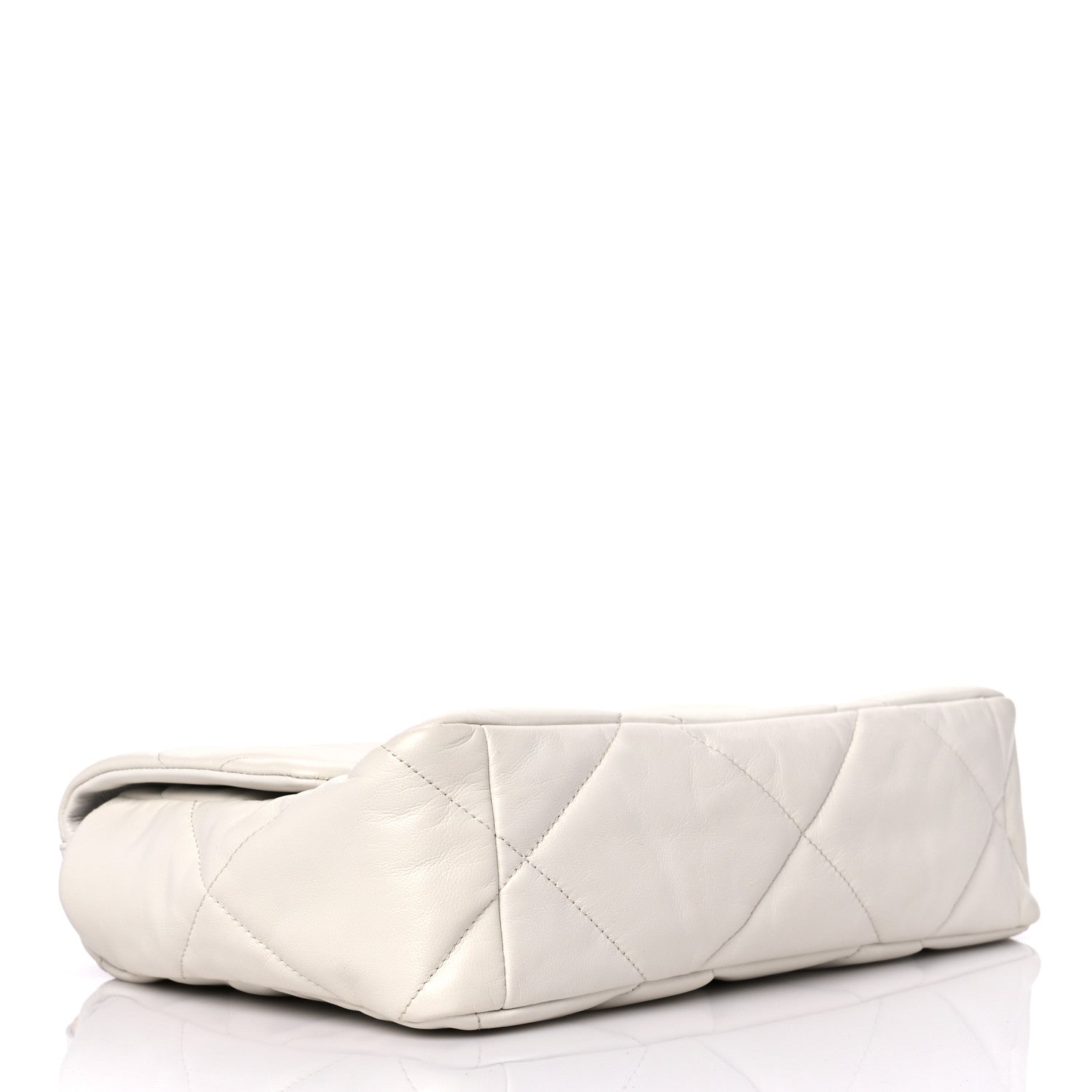 Chanel Goatskin Quilted Large Chanel 19 Flap White 4 of 12