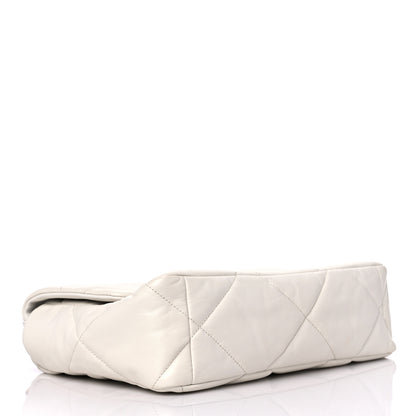 Chanel Goatskin Quilted Large Chanel 19 Flap White 4 of 12