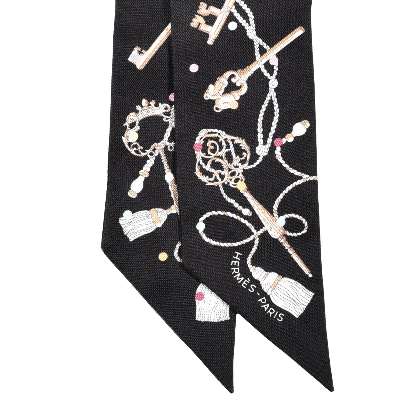 Silk Les Cles A Pois Twilly Black Beige Rose Multicolor