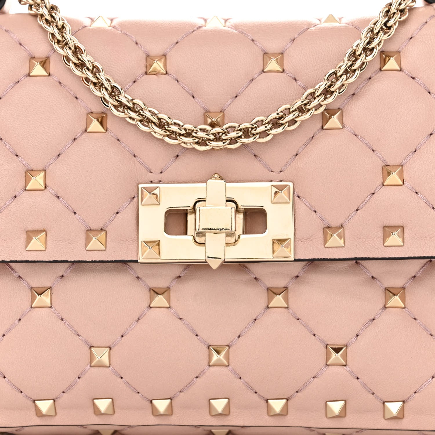 Valentino Garavani Nappa Small Rockstud Spike Shoulder Bag Water Rose 8 of 15