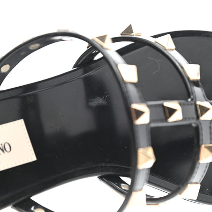 Valentino Garavani PVC Jelly Rockstud Caged Flat Thong Sandals 37 Black 8 of 10
