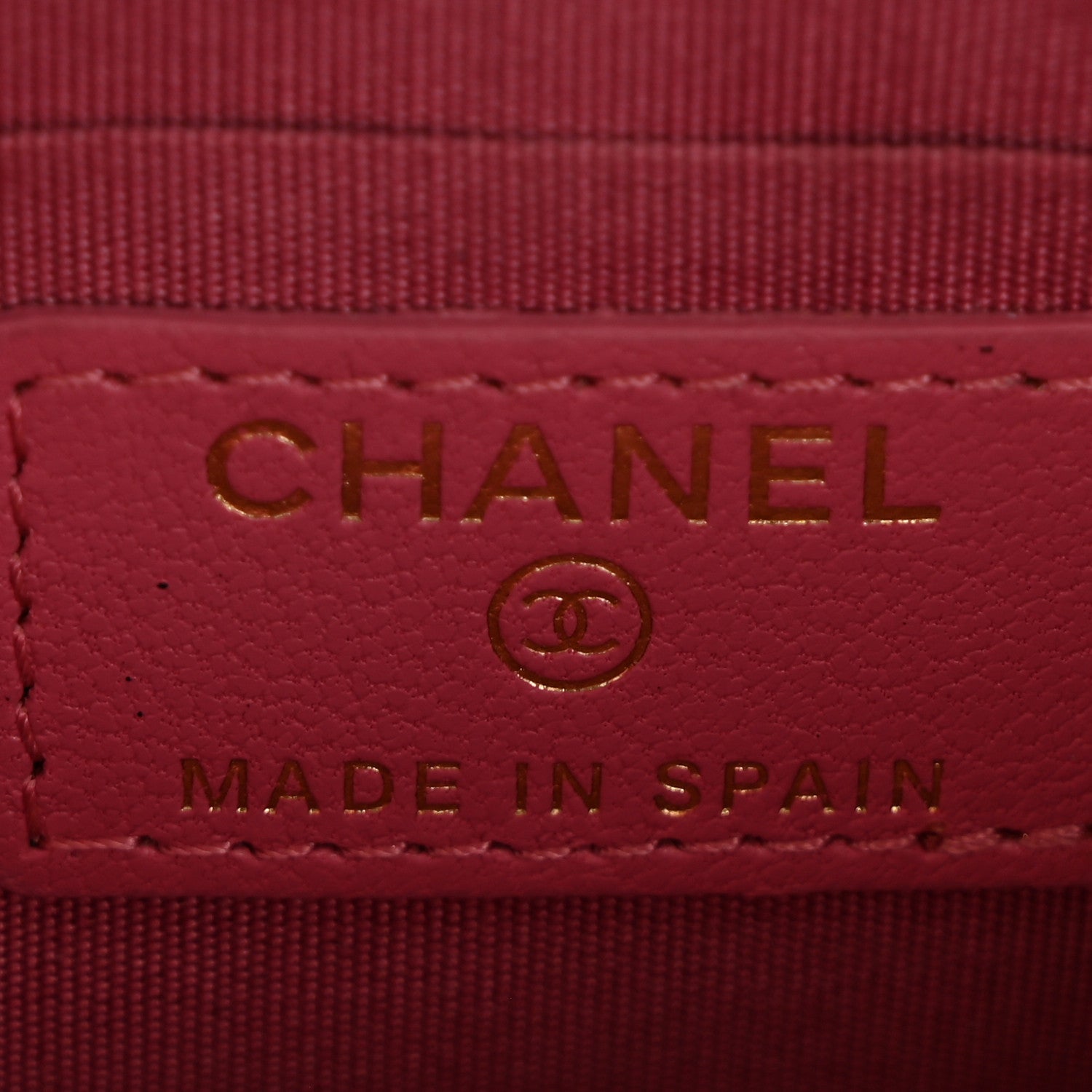 Chanel Sheepskin Quilted Mademoiselle Vintage Zip Pouch Red Pink 6 of 10