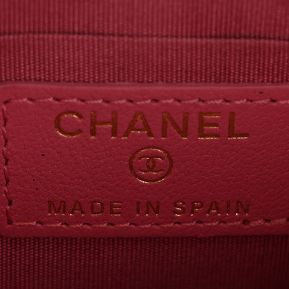 Chanel Sheepskin Quilted Mademoiselle Vintage Zip Pouch Red Pink 6 of 10