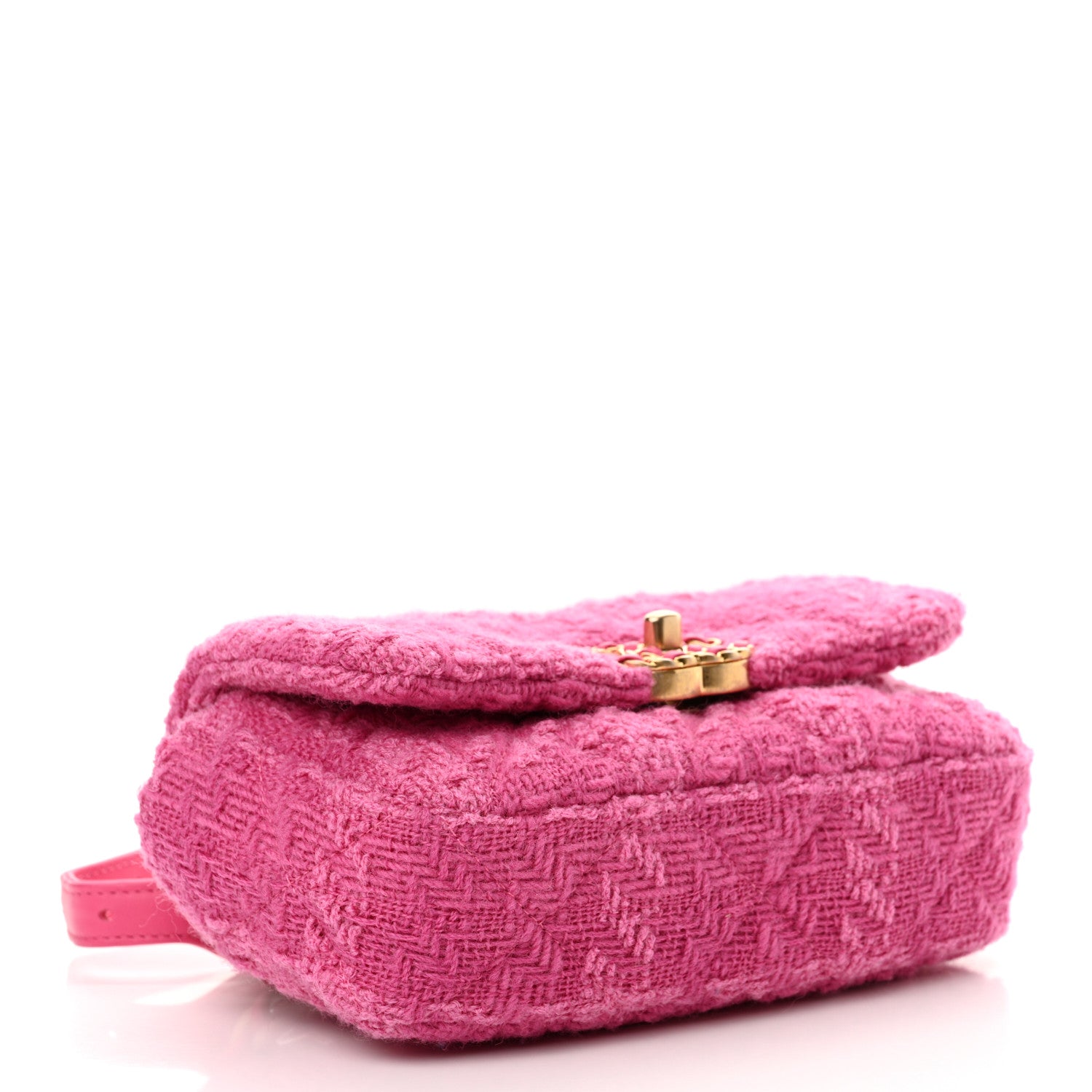 Chanel Tweed Quilted Chanel 19 Waist Bag Pink 4 of 12