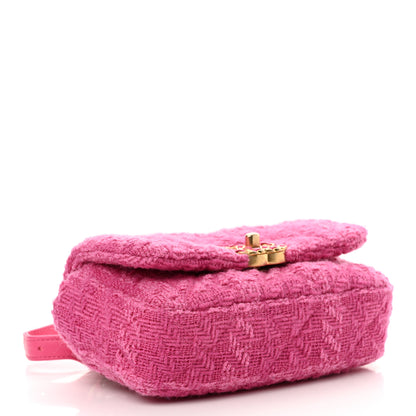 Chanel Tweed Quilted Chanel 19 Waist Bag Pink 4 of 12