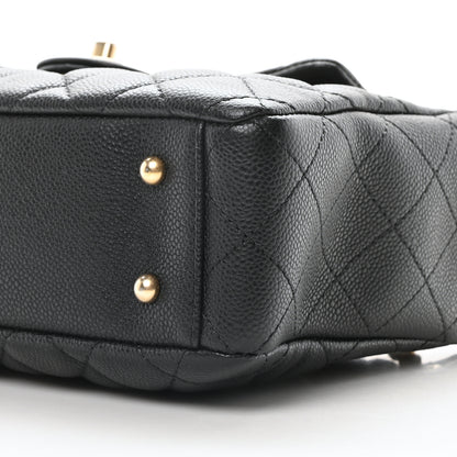 Chanel Caviar Calfskin Quilted Small Top Handle Flap Black 10 of 11