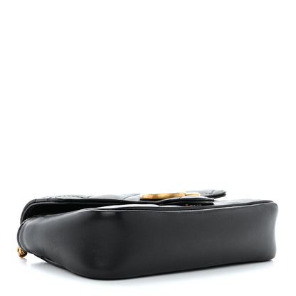 Gucci Calfskin Matelasse Super Mini GG Marmont Shoulder Bag Black 4 of 11