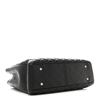 Chanel Calfskin Quilted Large CC Shopping Tote Black 4 of 12