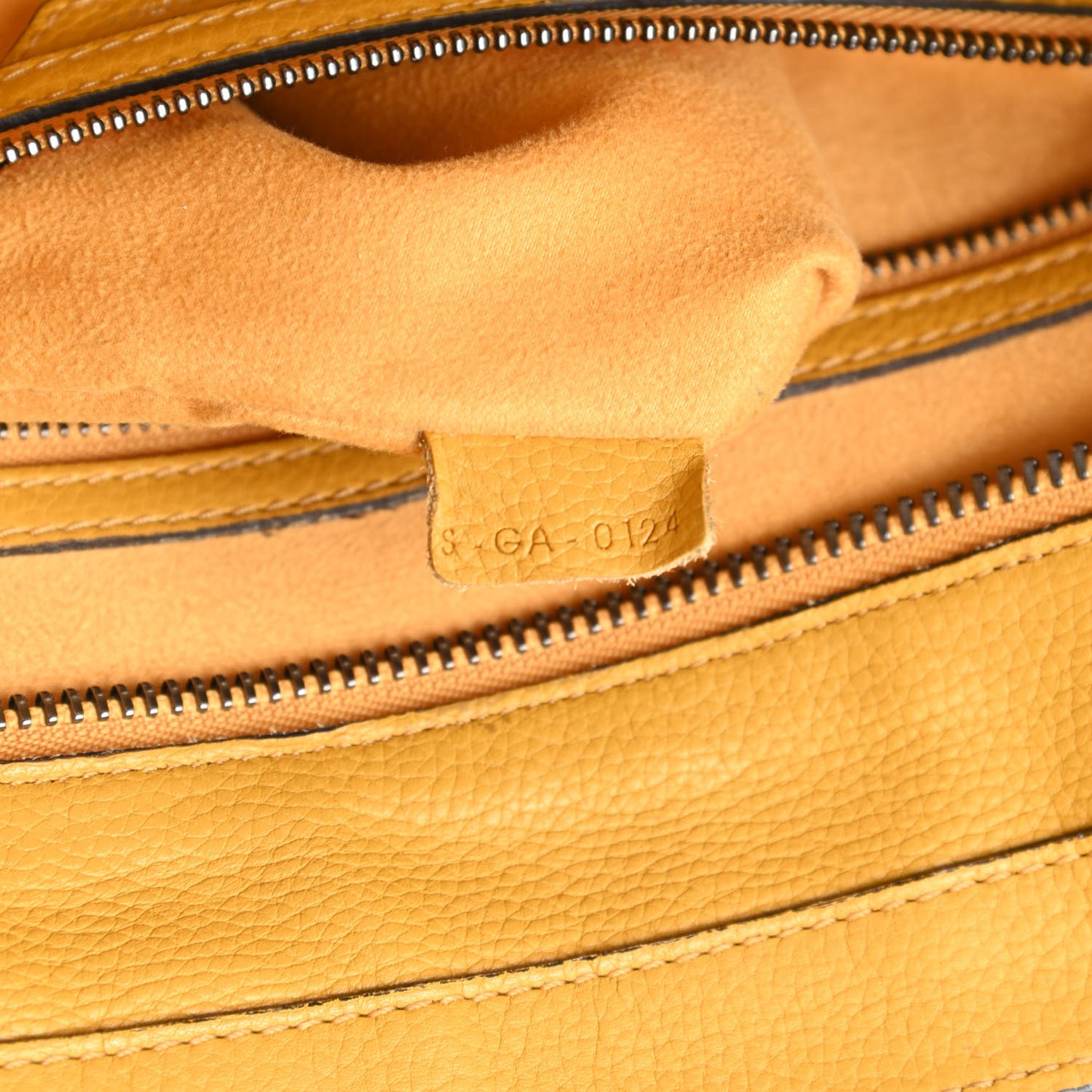 Drummed Calfskin Mini Luggage Ocre