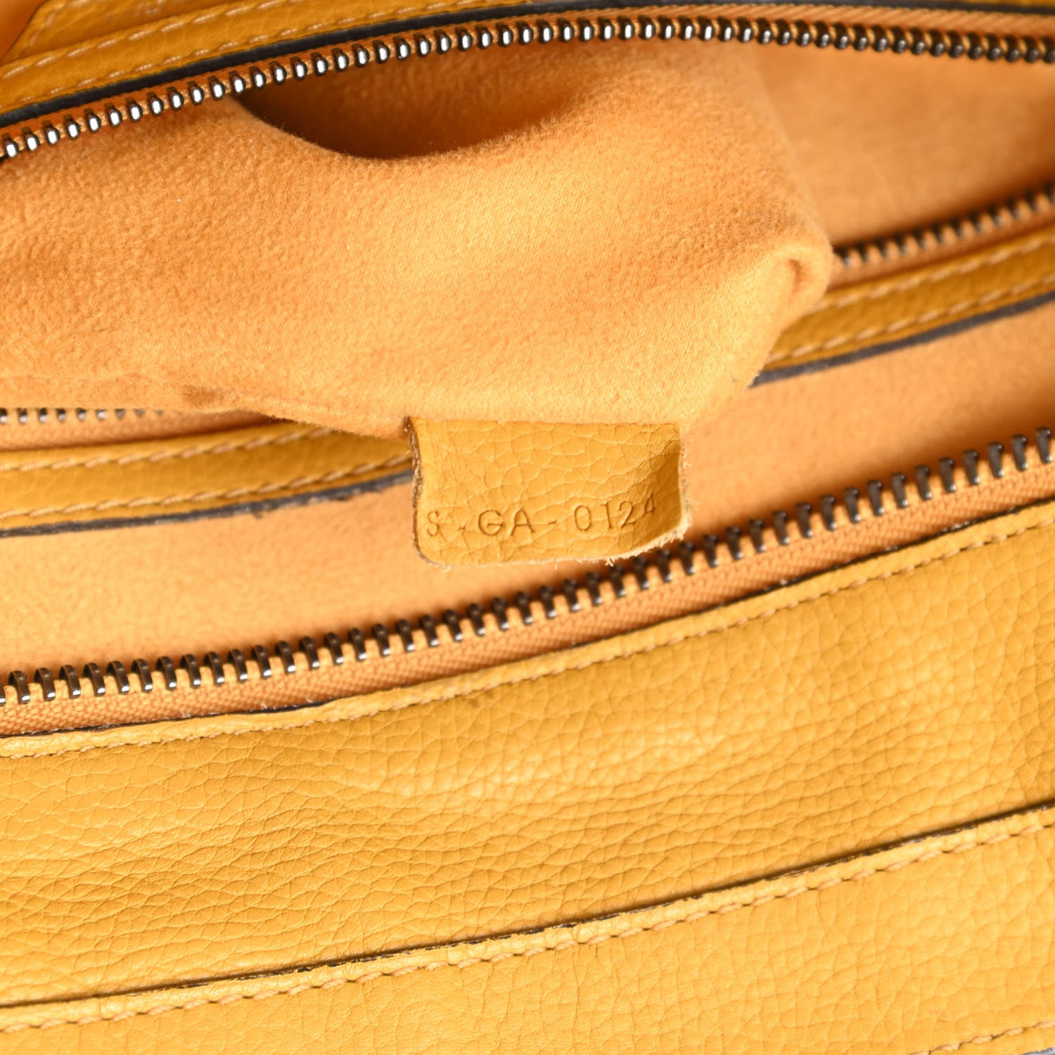 Celine Drummed Calfskin Mini Luggage Ocre 7 of 17