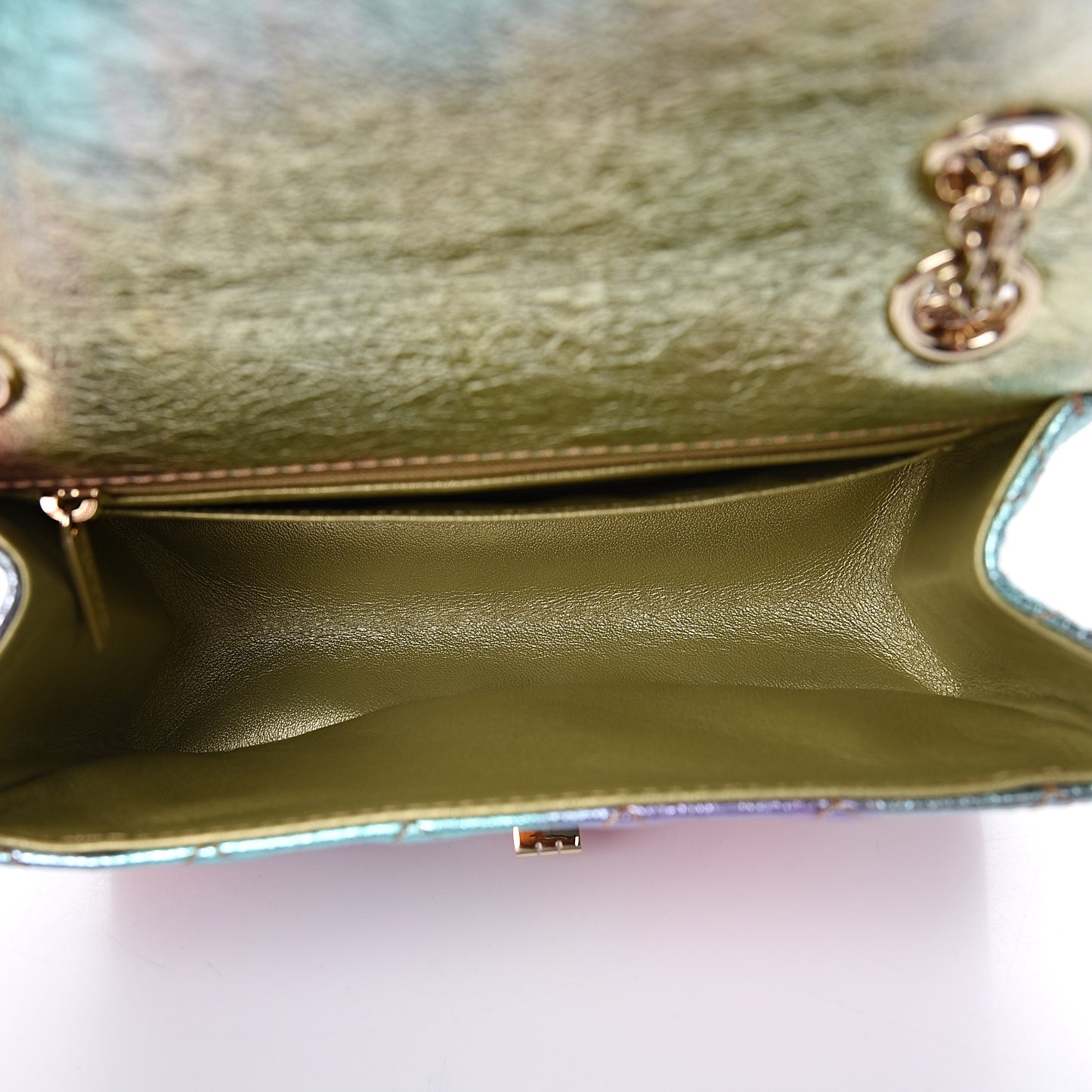 Metallic Goatskin Quilted Mini 2.55 Reissue Flap Multicolor