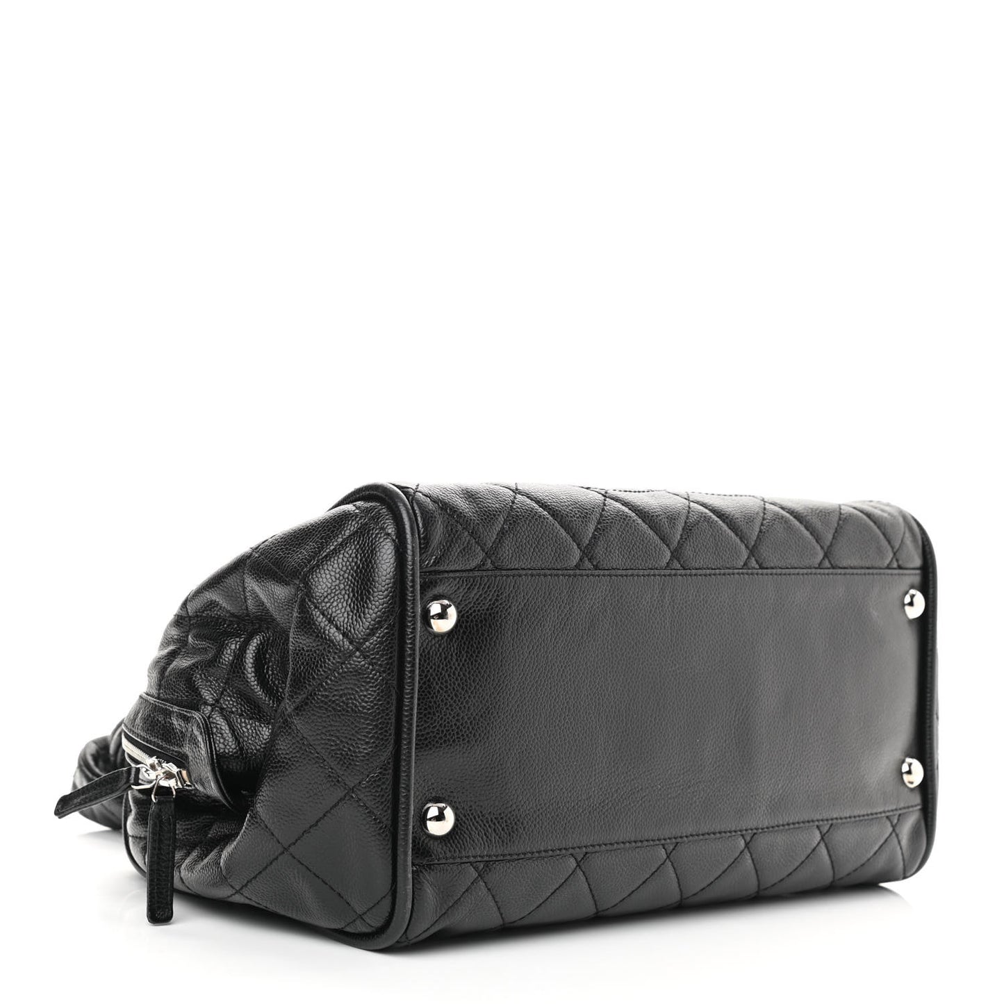 Caviar Quilted CC Timeless Bowler Black