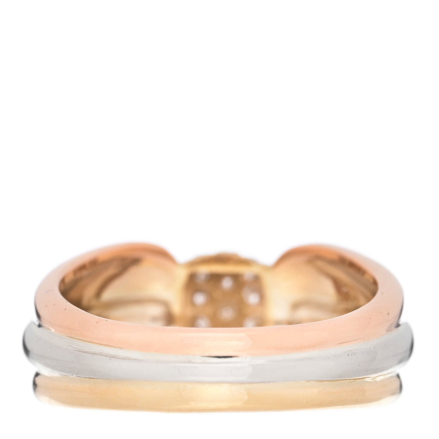 Cartier 18K Pink Yellow White Gold Diamond Ring 50 5.25 3 of 4