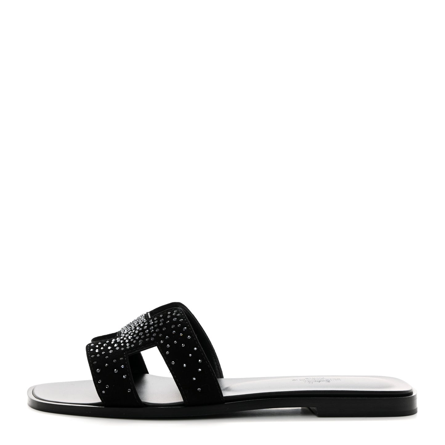 Suede Goatskin Studded Oran Sandals 37.5 Black