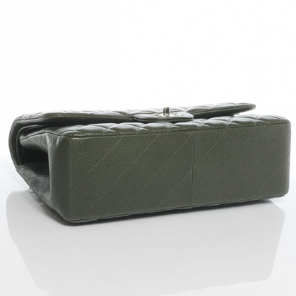 Chanel Caviar Jumbo Double Flap Dark Green 4 of 8