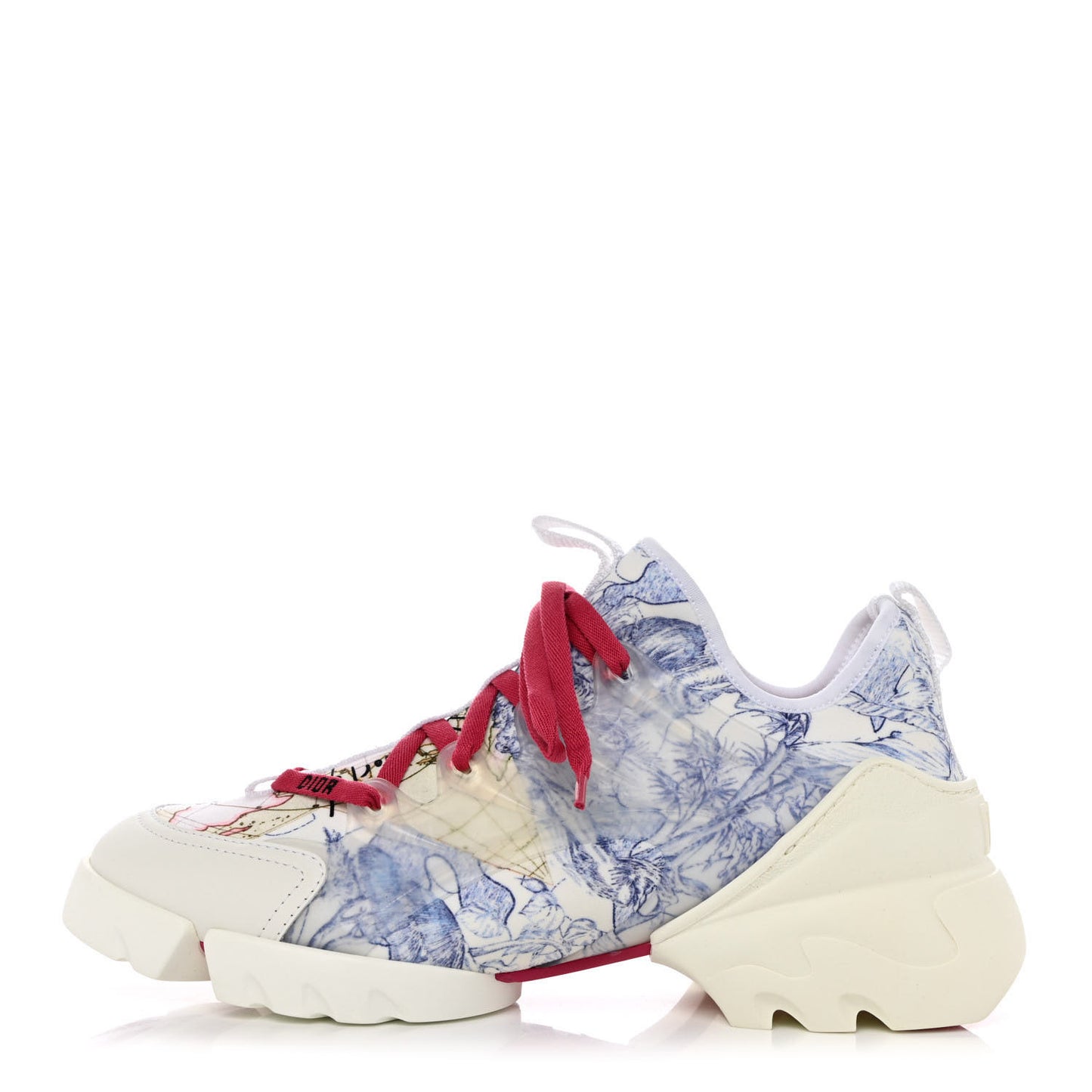 Technical Fabric Dior Around the World Print Womens D-Connect Sneakers 39 Blue Multicolor