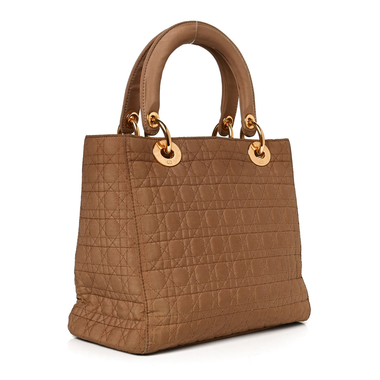 Nylon Cannage Medium Lady Dior Tan