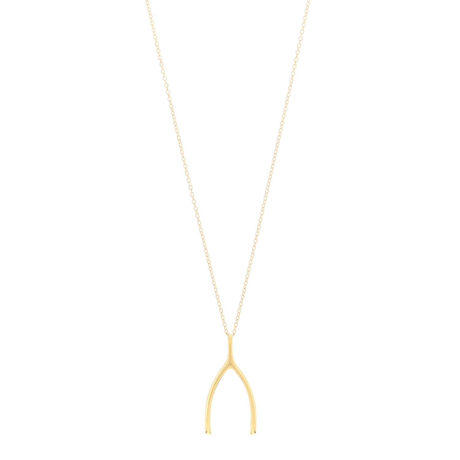 Jennifer Meyer 18K Yellow Gold Wishbone Pendant Necklace 1 of 4
