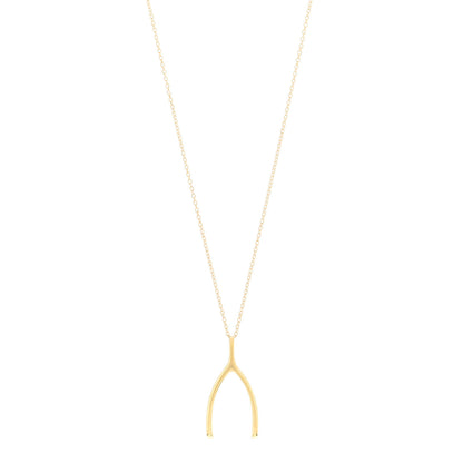 Jennifer Meyer 18K Yellow Gold Wishbone Pendant Necklace 1 of 4