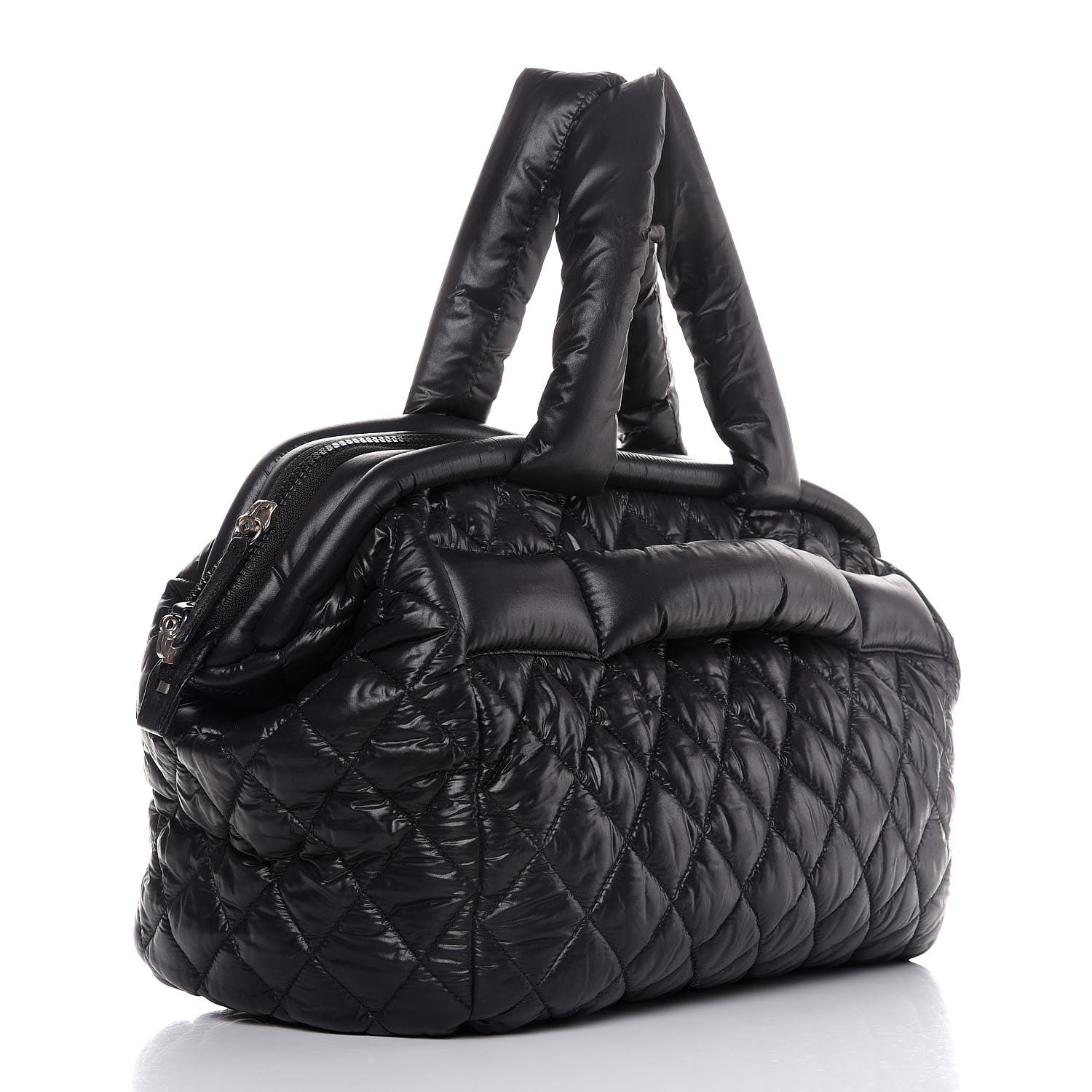 Chanel Nylon Quilted Coco Cocoon Bowler Black 3 of 8