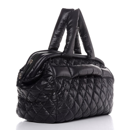 Chanel Nylon Quilted Coco Cocoon Bowler Black 3 of 8