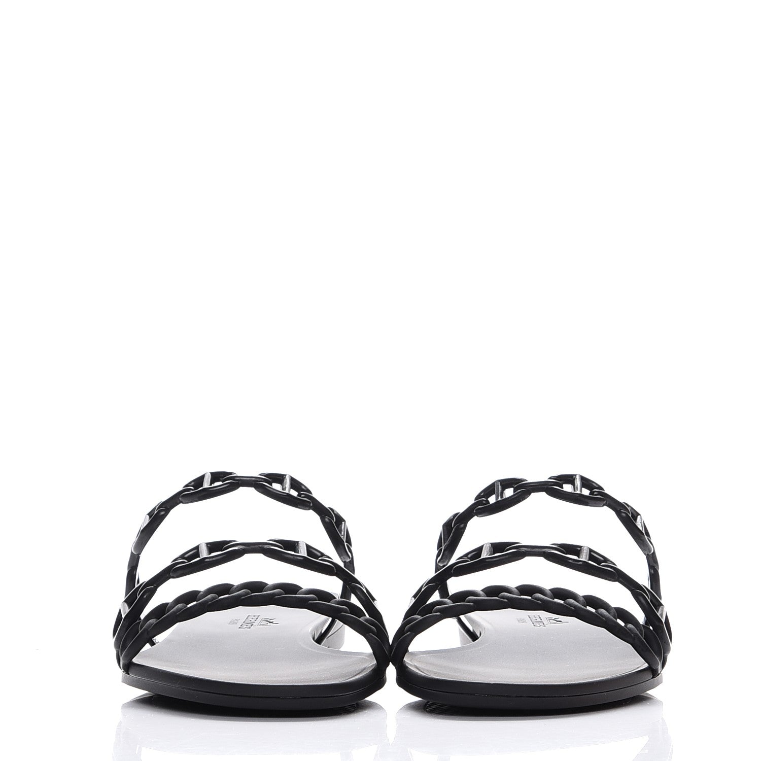 Hermes Rubber Chaine d'Ancre Rivage Sandals 37 Black 2 of 8