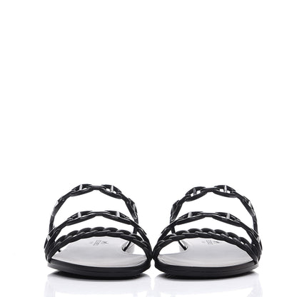 Hermes Rubber Chaine d'Ancre Rivage Sandals 37 Black 2 of 8