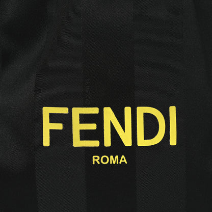 Fendi Recycled Nylon Vitello Grace Light Pequin Small Saint Fendi Roma Drawstring Pouch Black Sunflower 8 of 11