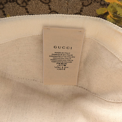 Gucci GG Supreme Monogram Azalea Calfskin Dusty Carnation Retro Interlocking G Bucket Hat S Beige Ebony Multicolor 8 of 8