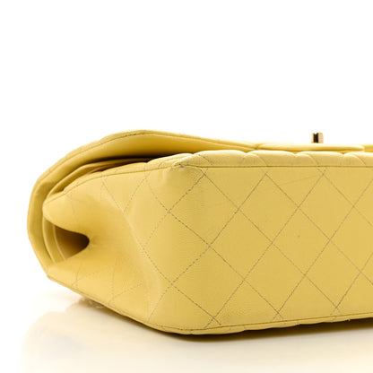 Chanel Caviar Quilted Jumbo Double Flap Yellow 9 of 11