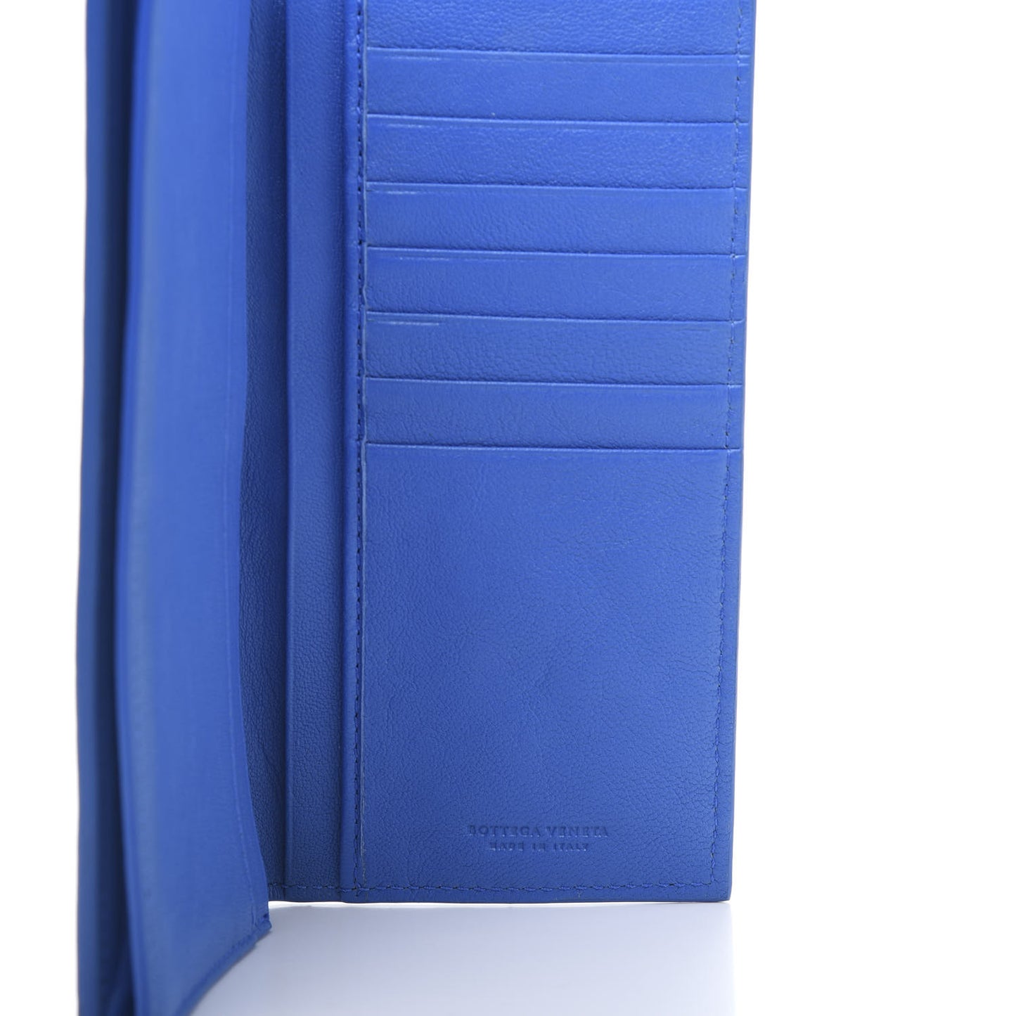 Nappa Intrecciato Long Bi-Fold Wallet Signal Blue