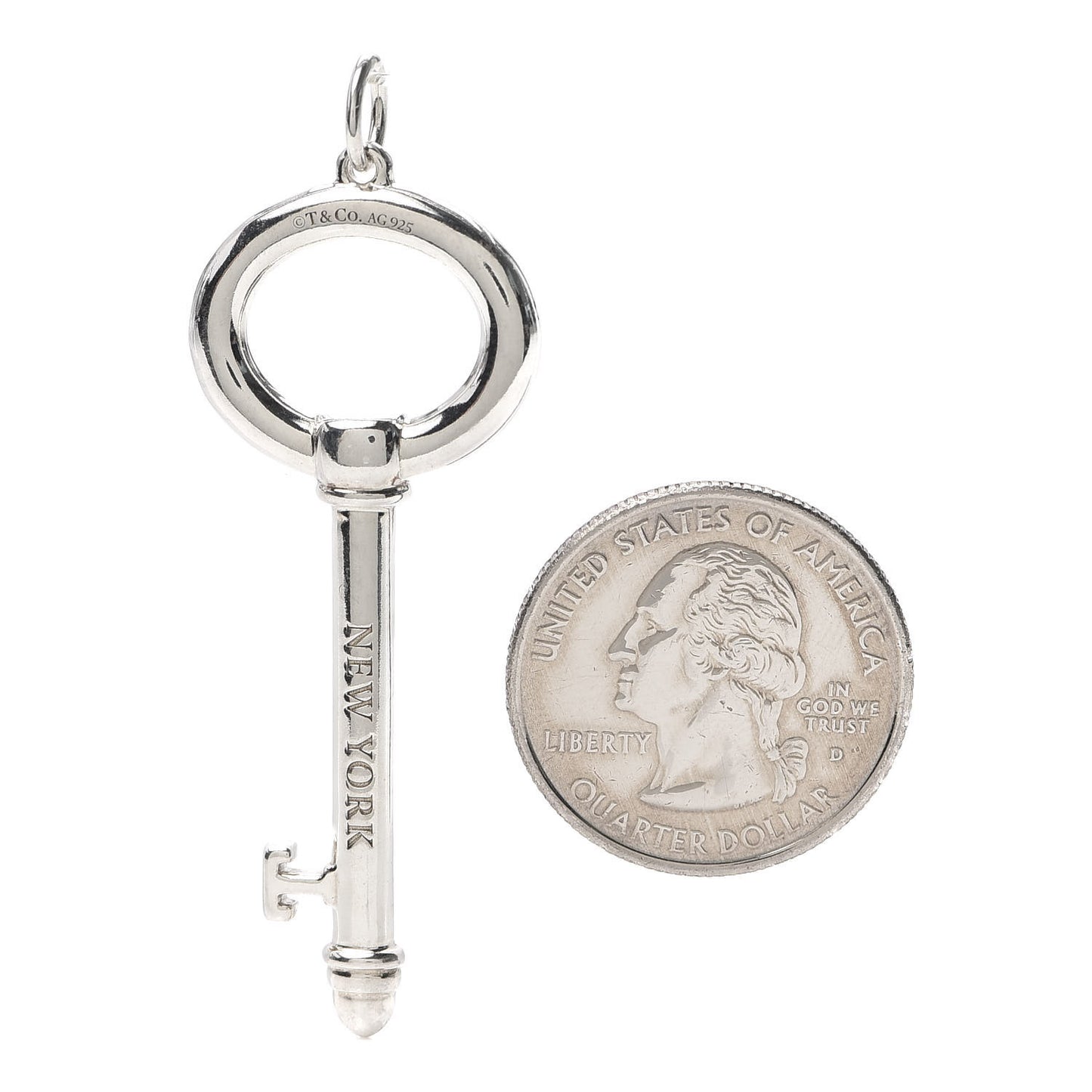 Sterling Silver Modern Oval Key Pendant